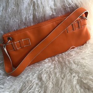Orange clutch with strap